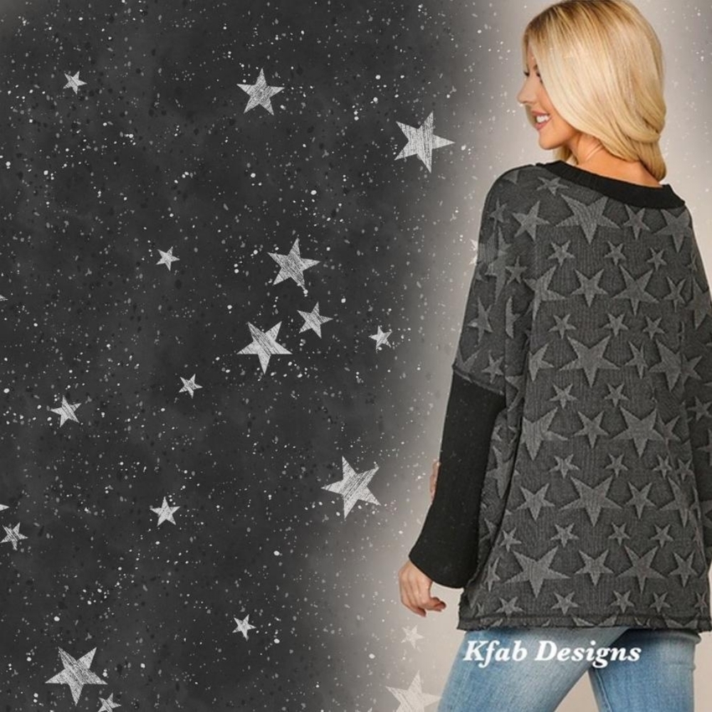 Star Textured Soft Terry Boat Neck Top NEW - Picture 4 of 8